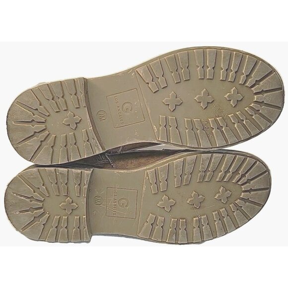 GBG Los Angeles Women's Lite Brown Ankle Combat Boots Size 7M Lace Up & Side Zip - Picture 6 of 7